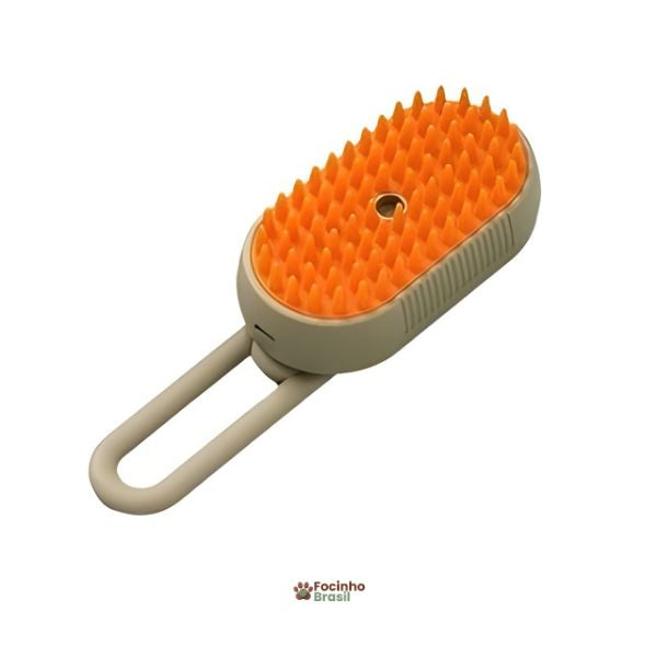escova a vapor portátil para pets desembaraçando pelos de gato