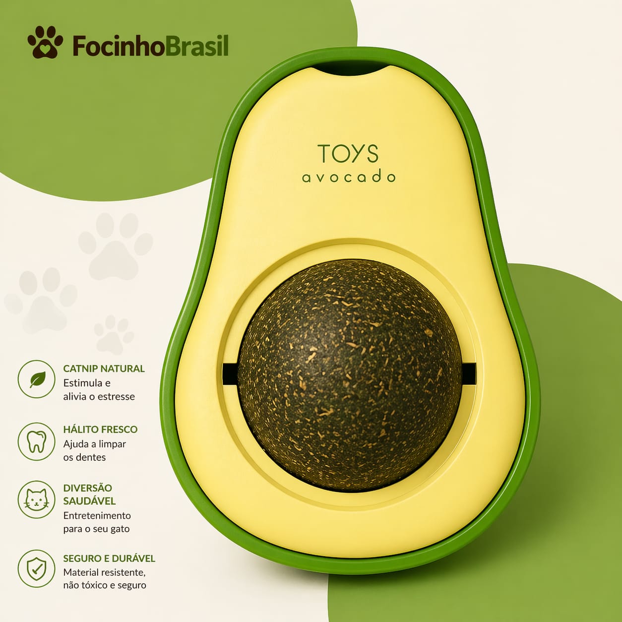 Bola de Catnip formato abacate para Gatos