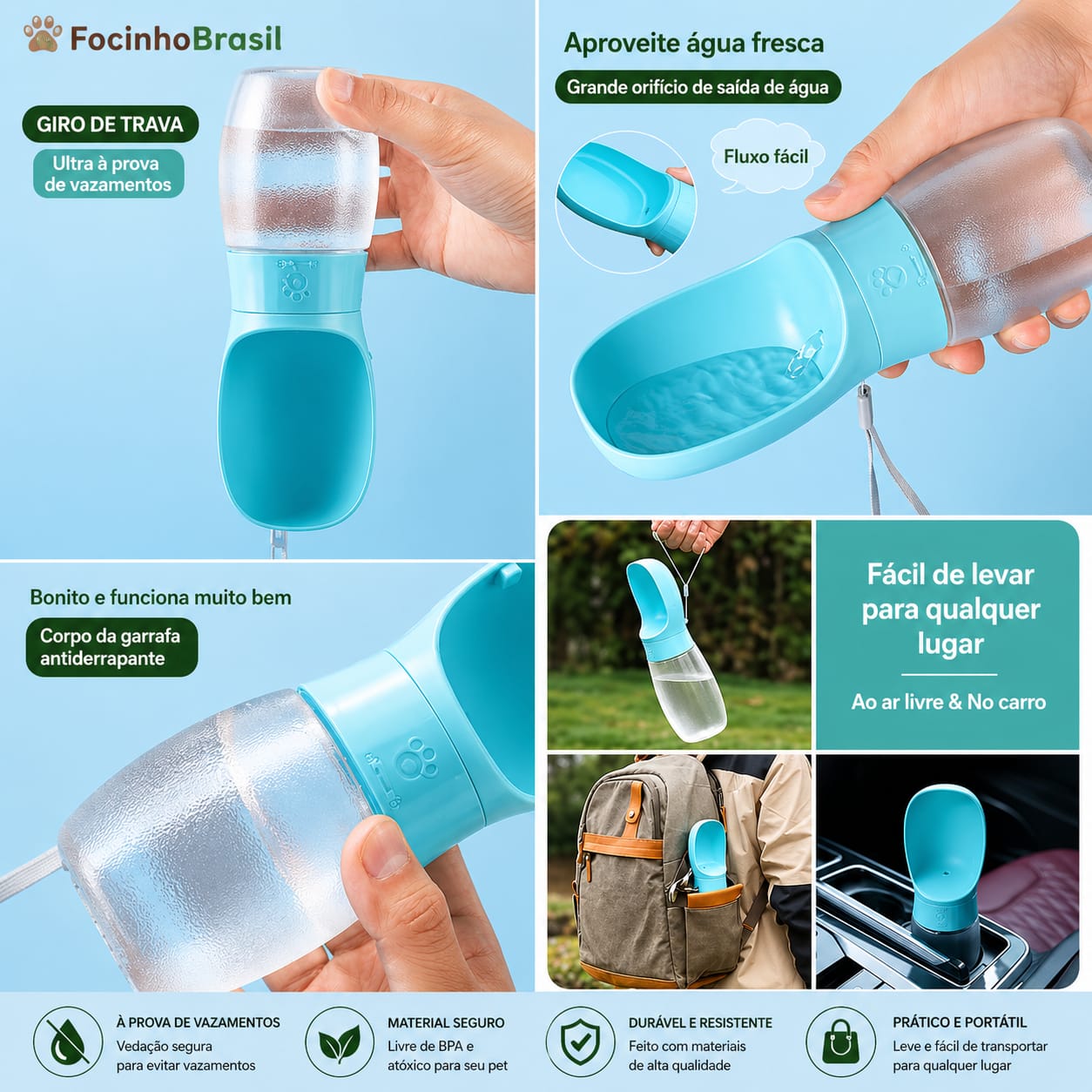 Garrafa portátil para pets