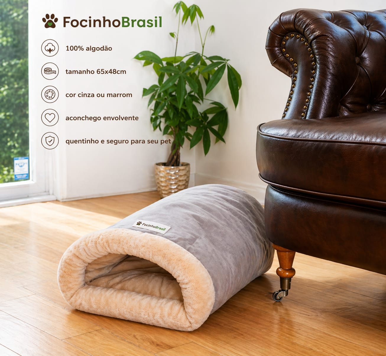 Saco de dormir para gatos Focinho Brasil