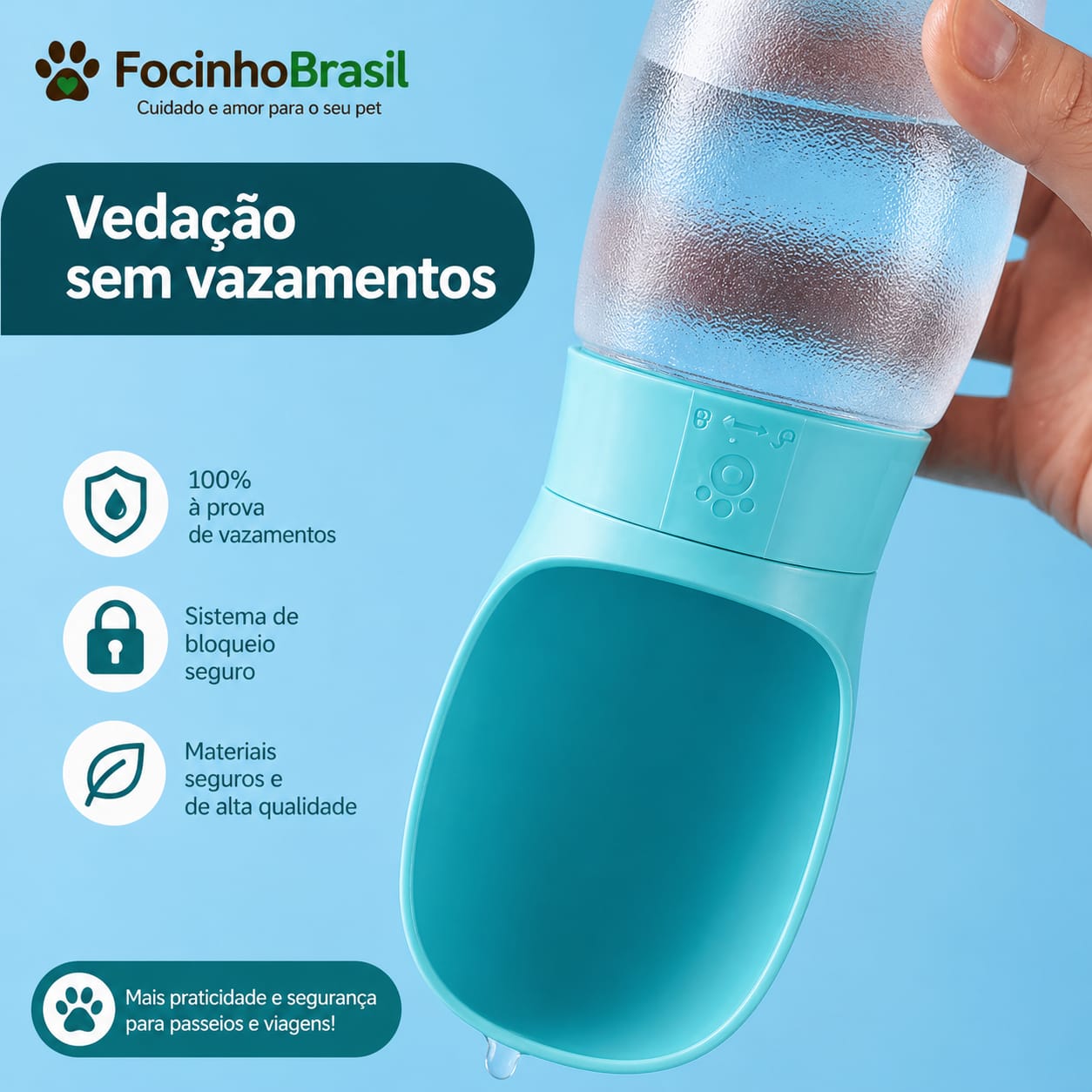 Garrafa portátil para pets