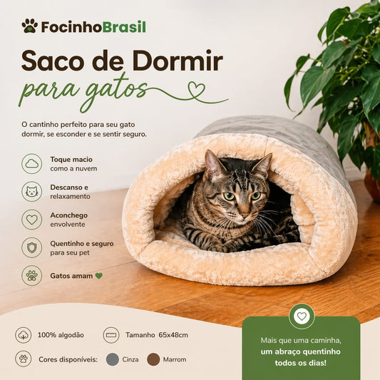 Saco de dormir para gatos Focinho Brasil