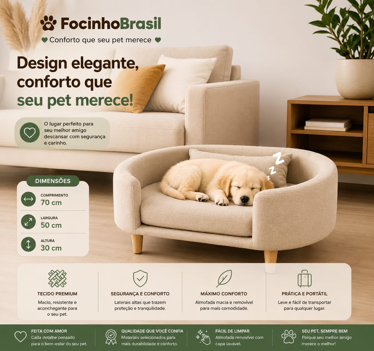 Cama Poltrona Pet Luxo