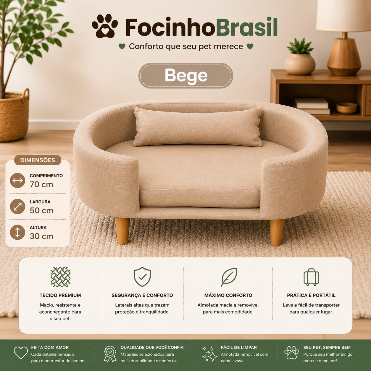 Cama Poltrona Pet Luxo