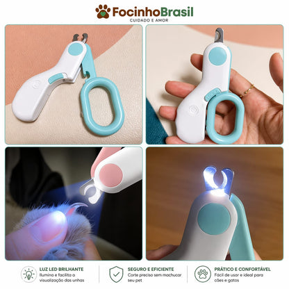 Cortador de unhas para pet com luz LED
