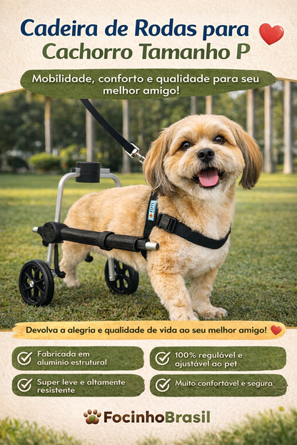 Cadeira de rodas para cachorro  (patas traseiras) tamanho P