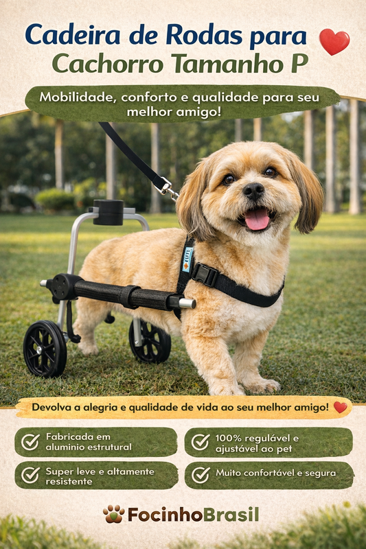 Cadeira de rodas para cachorro  (patas traseiras) tamanho P