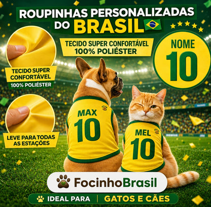 Roupa para Pet Cachorro e Gato - Personalizada Copa Do Mundo