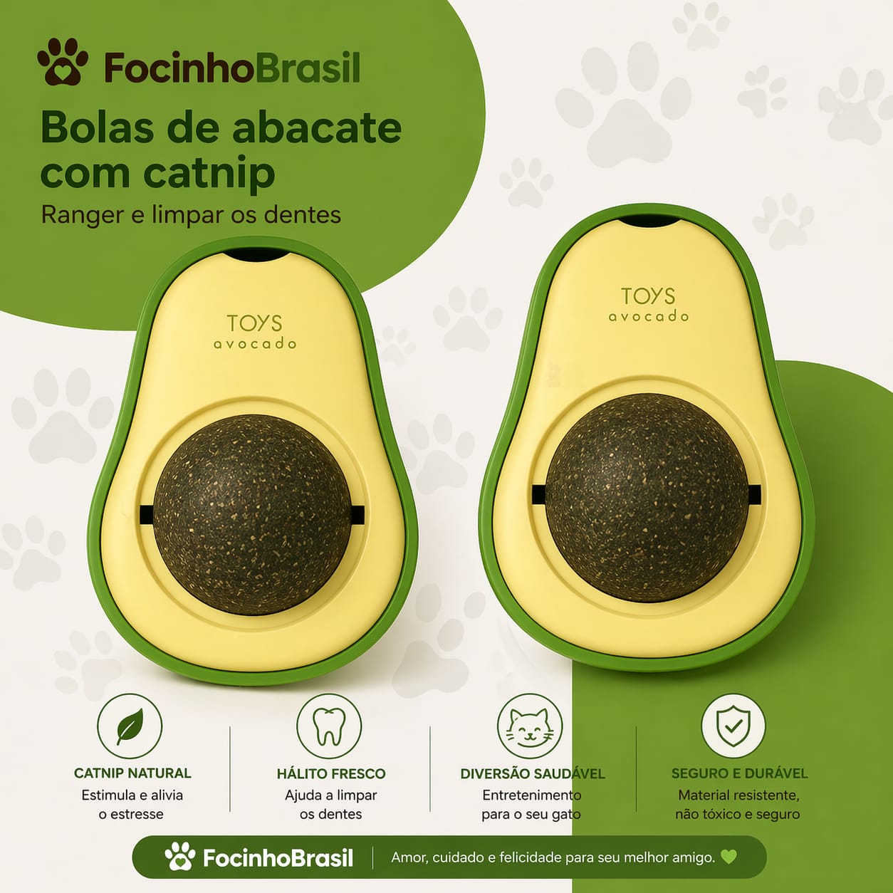 Bola de Catnip formato abacate para Gatos