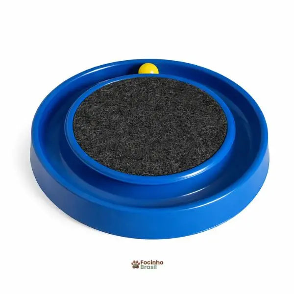 Brinquedo interativo para gatos com bolinha giratória e arranhador central