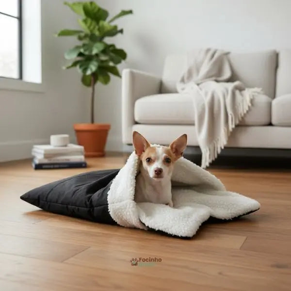cama pet com sherpa tipo pele de carneiro para cães e gatos