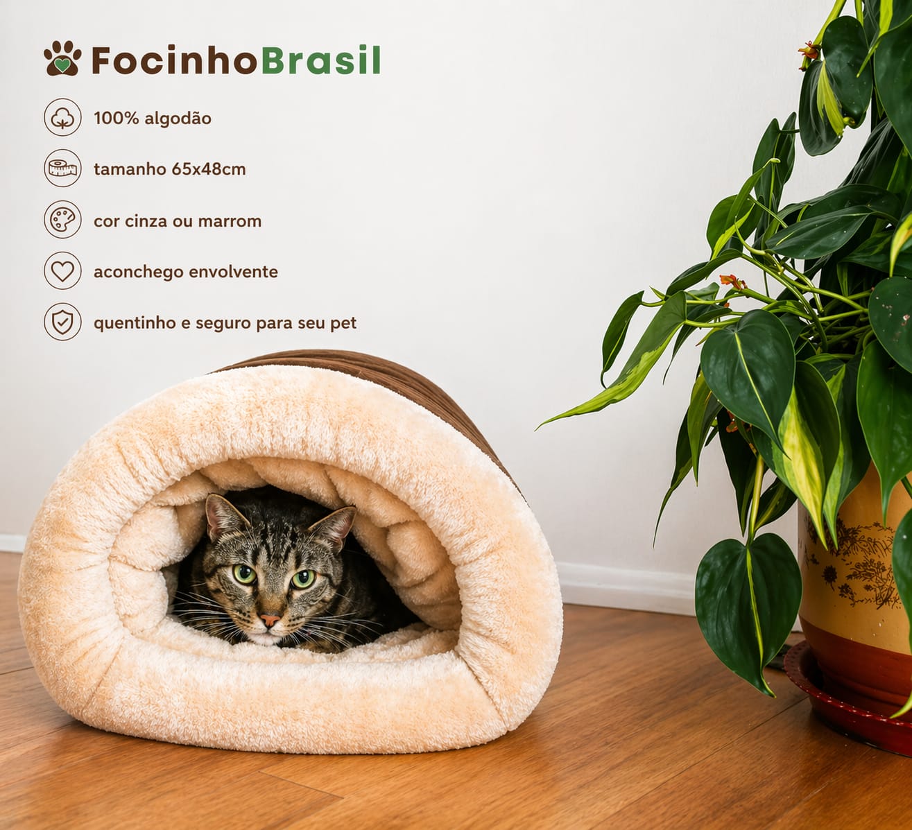 Saco de dormir para gatos Focinho Brasil