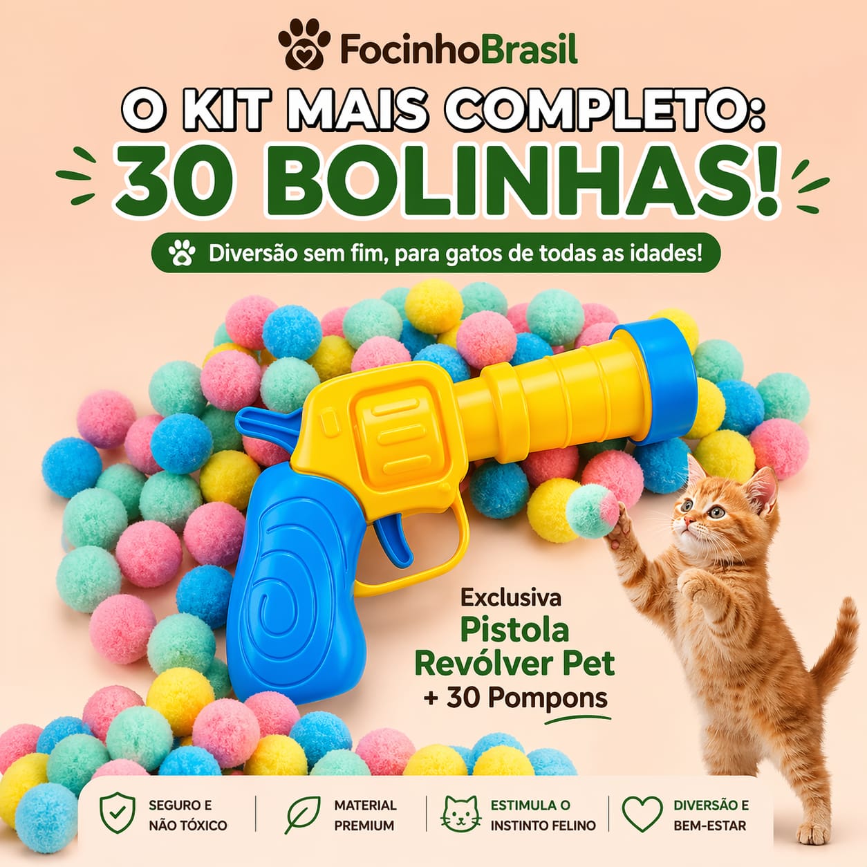 Lançador de bolinhas  para gatos