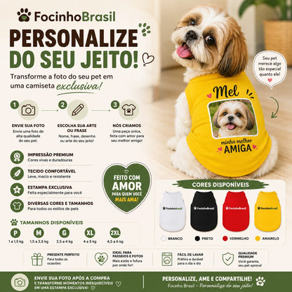 Camiseta Personalizada para Pets – Exclusiva Focinho Brasil