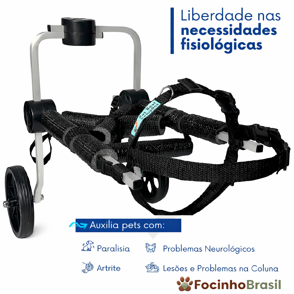 Cadeira de rodas para cachorro  (patas traseiras) tamanho P