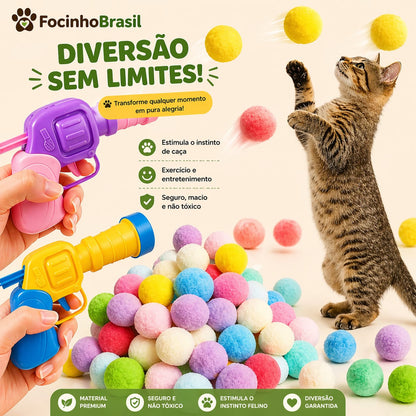 Lançador de bolinhas  para gatos